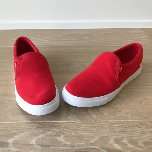 nike red slip on
